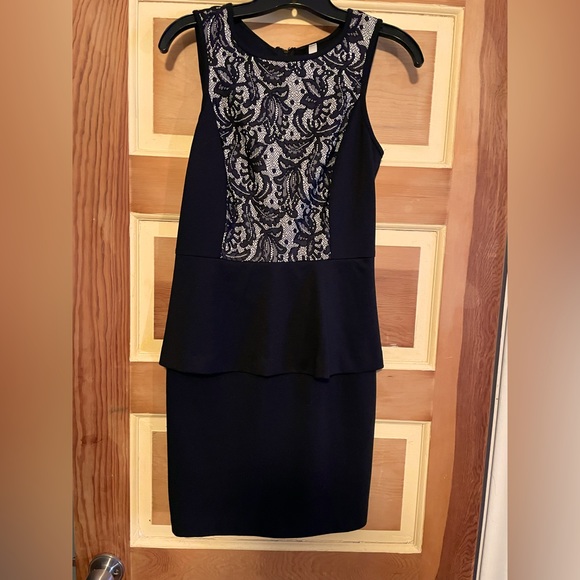 Kensie Black Sleeveless Cocktail Dress with Lace Top Size XS - Picture 2 of 4